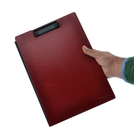 Poza cu Clipboard dublu A4 PREMIUM imitatie de piele culoare VISINIU