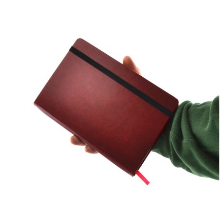 Poza cu Notebook A5 PREMIUM, imitatie piele culoare VISINIU