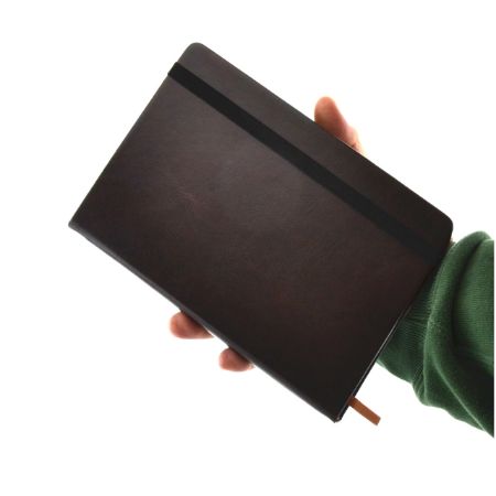 Poza cu Notebook A5 PREMIUM, imitatie piele culoare MARO