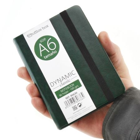 Poza cu Notebook A6 PREMIUM, imitatie piele culoare VERDE