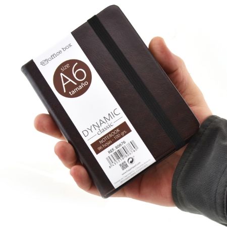 Poza cu Notebook A6 PREMIUM imitatie piele culoare MARO