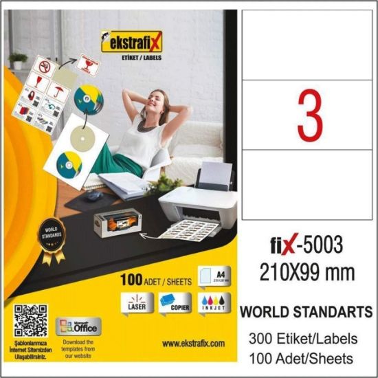 Poza cu Etichete laser 3/A4 100 coli/top 210*99