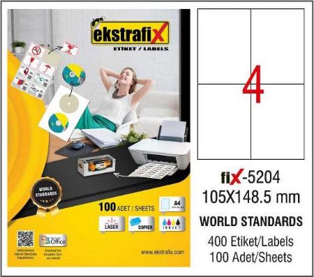 Poza cu Etichete laser 4/A4 100 coli/top 105*148.5