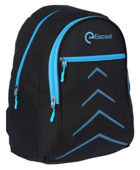 Poza cu Ghiozdan ESCOOL cu 2 compartimente si buzunar exterior destinat baietilor  44 x 33 x 23cm NEGRU