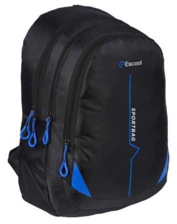 Poza cu Ghiozdan SPORTBAG cu 3 compartimente 43 x 32 x 23cm NEGRU cu ALBASTRU