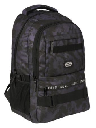 Poza cu Ghiozdan FOREVER YOUNG cu 2 compartimente si 2 buzunare exterioare cu fermoar 46 x 34 x 27 cm PURPLE METALIC