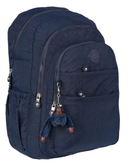 Poza cu Ghiozdan cu 3 compartimente si 2 buzunare exterioare cu fermoar 48 x 33 x 27 cm BLEUMARIN