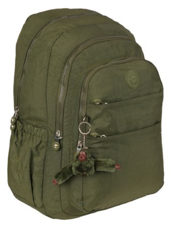 Poza cu Ghiozdan cu 3 compartimente si 2 buzunare exterioare cu fermoar  48 x 33 x 27 cm KAKI