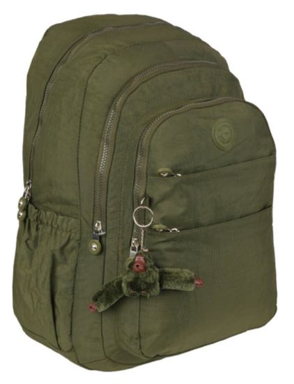 Poza cu Ghiozdan cu 3 compartimente si 2 buzunare exterioare cu fermoar  48 x 33 x 27 cm KAKI