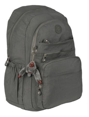 Poza cu Ghiozdan cu 2 compartimente si 4 buzunare exterioare cu fermoar 48 x 33 x 25 cm GRI