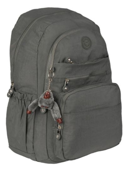 Poza cu Ghiozdan cu 2 compartimente si 4 buzunare exterioare cu fermoar 48 x 33 x 25 cm GRI