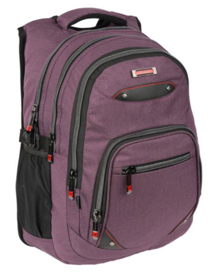Poza cu Ghiozdan cu 3 compartimente si 2 buzunare exterioare cu fermoar 46 x 34 x 24 cm PURPLE