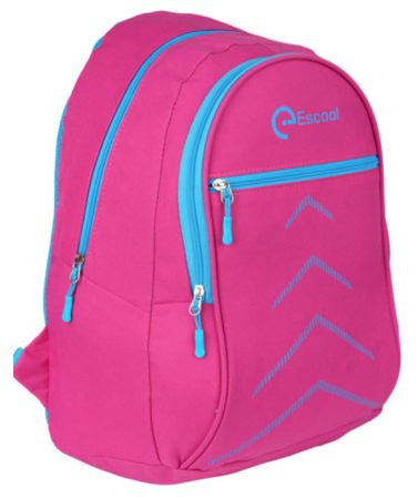 Poza cu Ghiozdan ESCOOL cu 2 compartimente si buzunar exterior destinat fetelor 44 x 33 x 23 cm ROZ