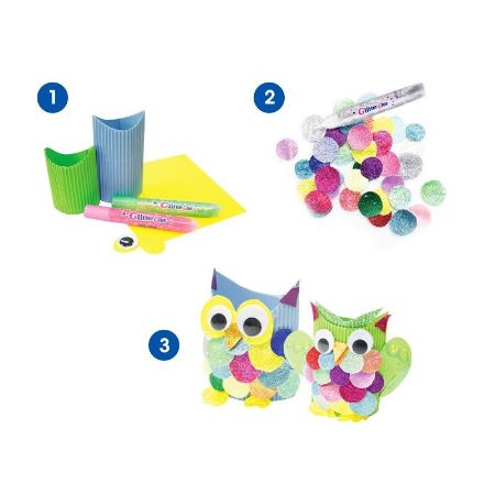 Poza cu Lipici lichid cu sclipici, culori neon, set 5 buc, Amos, GNE10B5