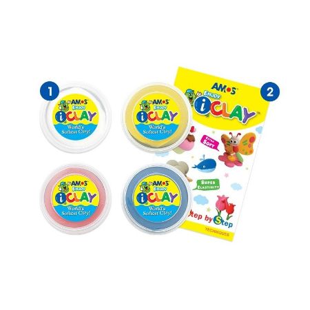 Poza cu Plastilina Amos iClay IC18P4, 4x18g, set 4 culori