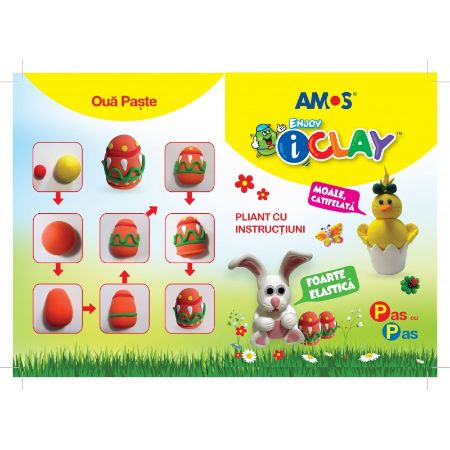 Poza cu Plastilina Amos iClay IC18P4, 4x18g, set 4 culori