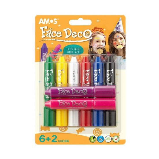 Poza cu Face Deco AMOS FD5B8 set de 8 culori pe blister