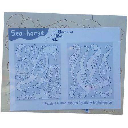 Poza cu Puzzle lemn 3D - Caluti de mare, de colorat, Amos