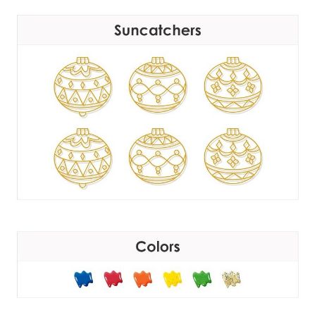 Poza cu Set creatie AMOS SD10P6-CH2, GlassDeco Christmass, 6 culori /10.5ml+6 sabloane