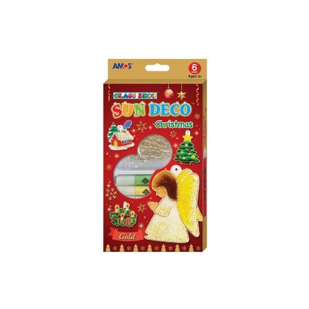 Poza cu Set creatie AMOS SD10P6-CH, GlassDeco Christmass, 6 culori /10.5ml+6 sabloane