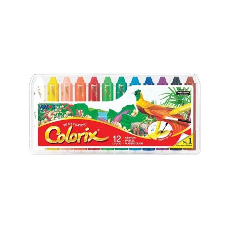 Poza cu Creioane cerate Amos CRX5PC12, 12 culori, cutie PVC