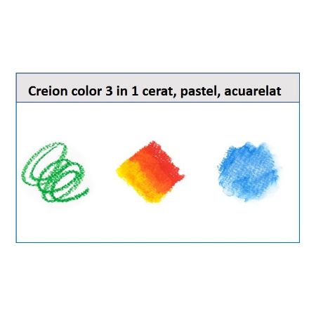 Poza cu Creioane cerate Amos CRX5PC6, 6 culori, cutie PVC