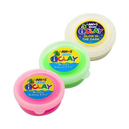 Poza cu Plastilina Amos iClay PVCIC18G, 18g, culori fosforescente