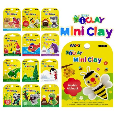 Poza cu Plastilina Amos iClay AM-27, 30g, diverse modele, cutie 4 culori