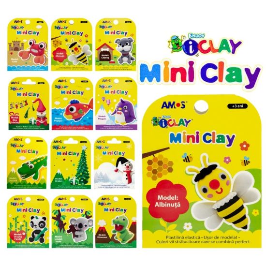 Poza cu Plastilina Amos iClay AM-27, 30g, diverse modele, cutie 4 culori