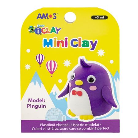 Poza cu Plastilina Amos iClay AM-27, 30g, diverse modele, cutie 4 culori