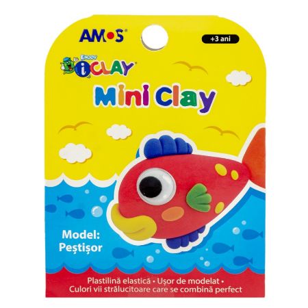 Poza cu Plastilina Amos iClay AM-27, 30g, diverse modele, cutie 4 culori