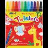 Poza cu Creioane cerate Amos Twister RC12PST, 12 culori, blister PVC
