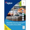 Poza cu Etichete autocolante Agipa 128993, 1/A4, 210x297mm, nepermanente, colturi drepte, alb, top 100 coli (100 etichete)