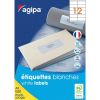 Poza cu Etichete autocolante Agipa 101121/118998, 12/A4, 105x48mm, permanente, colturi drepte, alb, top 100 coli (1200 etichete)