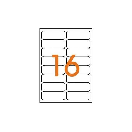 Poza cu Etichete autocolante Agipa 101108, 16/A4, 99.1x33.9mm, permanente, colturi rotunjite, alb, top 100 coli (1600 etichete)