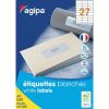 Poza cu Etichete autocolante Agipa 101122, 27/A4, 70x31mm, permanente, colturi drepte, alb, top 100 coli (2700 etichete)
