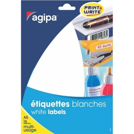 Poza cu Etichete autocolante Agipa 111832, 77/A6, 8mm, permanente, rotund, albastru, top 6 coli (462 etichete)