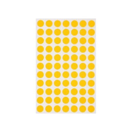 Poza cu Etichete autocolante Agipa 111834, 77/A6, 8mm, permanente, rotund, galben, top 6 coli (462 etichete)