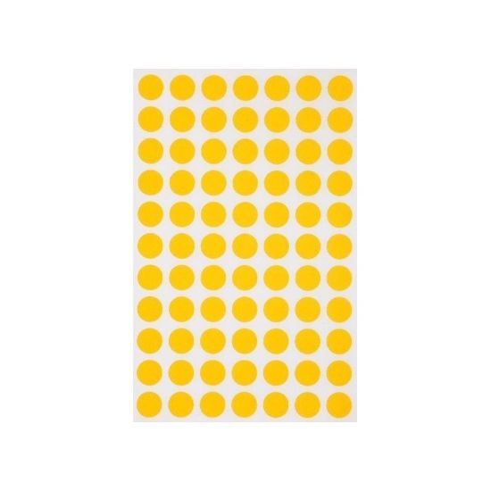 Poza cu Etichete autocolante Agipa 111834, 77/A6, 8mm, permanente, rotund, galben, top 6 coli (462 etichete)