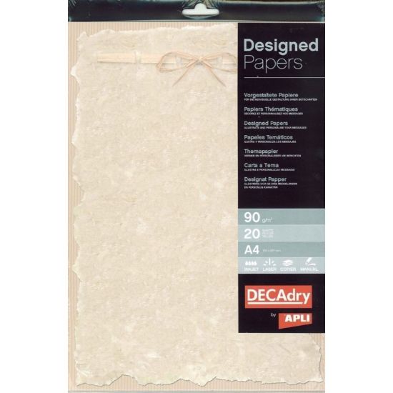 Poza cu Hartie cu model A4 DECAdry 12122, 90g/mp, model pergament, set 20 coli