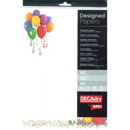 Poza cu Hartie cu model A4 DECAdry 12455, 90g/mp, model balon, set 20 coli