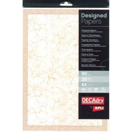 Poza cu Hartie cu model A4 DECAdry 12456, 90g/mp, model piatra, set 20 coli