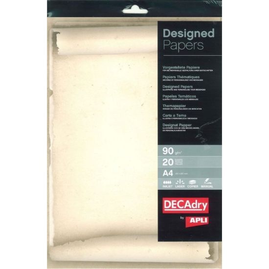 Poza cu Hartie cu model A4 DECAdry 12457, 90g/mp, model pergament, set 20 coli