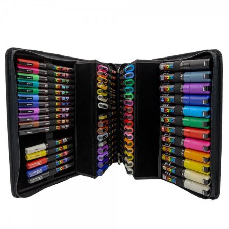 Poza cu Mapa UNI Posca echipata cu 60 markere, 32x32x5cm,16286