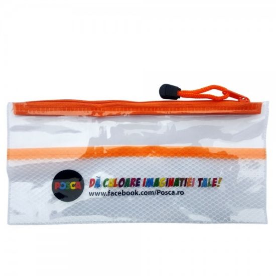 Poza cu Mapa plastic Posca 2018, cu fermoar zip, A7, transparent