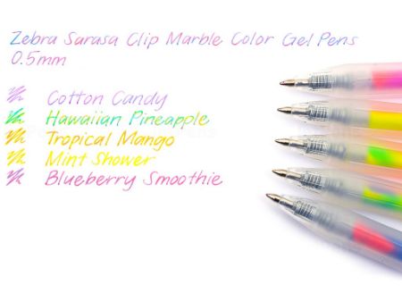 Poza cu Pix cu gel Sarasa Marble 5 culori/set Zebra