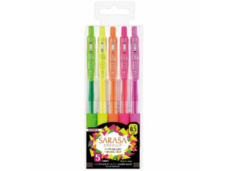Poza cu Pix cu gel Sarasa Neon 5 culori/set Zebra