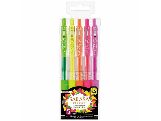 Poza cu Pix cu gel Sarasa Neon 5 culori/set Zebra