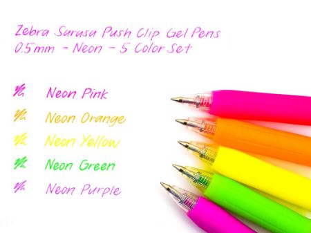 Poza cu Pix cu gel Sarasa Neon 5 culori/set Zebra