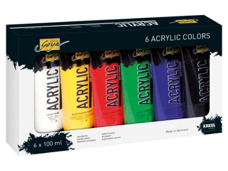 Poza cu Vopsea acrilica Solo Goya, set 6 buc. x 100 ml